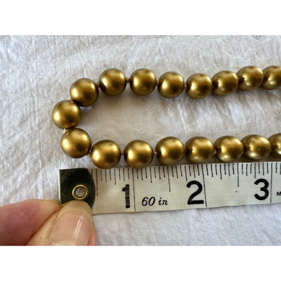 Vtg KJL Brushed Gold Faux Pearl Necklace Double or Single Strand - Picture 5 of 5